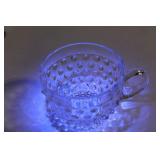 Collection of 32 Vintage Clear Glass Tea Cups with Intricate Designs