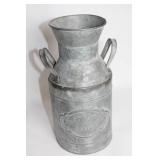 Vintage Galvanized Milk Can, Wooden Tray, and Assorted Tin Cans Set