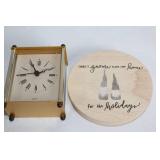 Assorted Home Decor with Clock, Birdhouse, and Rustic Angel