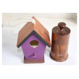Assorted Home Decor with Clock, Birdhouse, and Rustic Angel