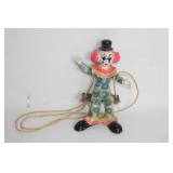 Vintage Porcelain Clown Figurine on Swing