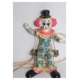 Vintage Porcelain Clown Figurine on Swing
