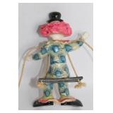 Vintage Porcelain Clown Figurine on Swing