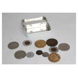 Collection of 11 Commemorative and Novelty Coins in Altoids Tin