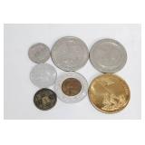 Collection of 11 Commemorative and Novelty Coins in Altoids Tin