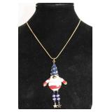 Group of 3 Unique Costume Jewelry Necklaces and Owl Figurine