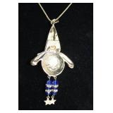 Group of 3 Unique Costume Jewelry Necklaces and Owl Figurine