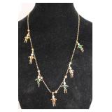 Group of 3 Unique Costume Jewelry Necklaces and Owl Figurine