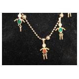 Group of 3 Unique Costume Jewelry Necklaces and Owl Figurine