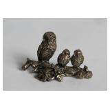 Group of 3 Unique Costume Jewelry Necklaces and Owl Figurine