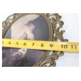 Vintage Ornate Oval Frame with Child Prayer Artwork