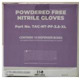 GLOBAL SOLUTIONS |TAC BRAND- Powder Free Nitrile Gloves (10 Boxes) – Size XL - NEW