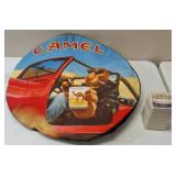 Camel Cigarettes Memorabilia (1) Camel / Joe Cool Spare Tire Cover for a Jeep + (1) Stack of Camel Coasters (View Photos)