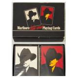Malboro Cigarette Collectibles - (1) Marlboro Wild West Playing Cards - 2 Pack, (1) Ashtray, Assortment of Marlboro Cigarettes Advertisement Materials & (1) Horse Weathervane (View Photos)