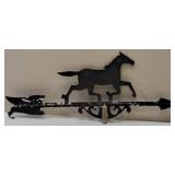 Malboro Cigarette Collectibles - (1) Marlboro Wild West Playing Cards - 2 Pack, (1) Ashtray, Assortment of Marlboro Cigarettes Advertisement Materials & (1) Horse Weathervane (View Photos)