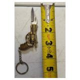 (3) Miniature Metal Gun Keychains / Fold Up Knives