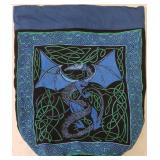Stylish Assortment - (1) Cloth Drawstring / Backpack - Dragon on the Front (1) Journal - Tree of Life Design & (1) Blue Wooden Trinket Box (View Photos)