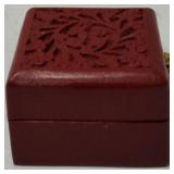 Fashionable Assortment (1) Cloth Tye Dye Shoulder Bag - Sun & Moon Print on Front & Back (1) Journal - Dream Catcher on the Cover (1) Brick Red Trinket Box - Wooden (View Photos)