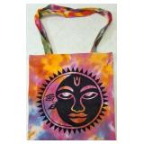 Fashionable Assortment (1) Cloth Tye Dye Shoulder Bag - Sun & Moon Print on Front & Back (1) Journal - Dream Catcher on the Cover (1) Brick Red Trinket Box - Wooden (View Photos)