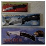 Pocket Knives (1) Frost Cutlery - Eagle Eye III / 15 - 109B (1) Whitetail - Gentle Folder / WT - 176B (1) Tac Xtreme - TX - 181B **NEW (See Photos to View Knives & Details)