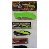 More Pocket Knives (1) Buck Shot Cutlery - Mustang Trapper / 18 - 285GR (1) Tac Xtreme - Tac - Lockback / TX - 089GRN (1) Tac Xtreme / TX -181B **NEW (See Photos to View Knives & Details)