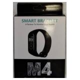 *NEW (1) M4 Smart Bracelet - HD Color Screen / Message View / 45 Day Battery Life & (1) Silicone Storage Collapsible Water Bottle - Blue Bottle with Black Lid (View Photos for more Details)