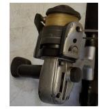 (1) Shimano FX - 2652A - Aeroglass Construction Fishing Pole with (1) Mitchell 230 Reel & (1) Plano Tackle Box with Gear (View Photos)