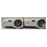 (2) Epson PowerLite 410W Projector WXGA Conference Room Projector