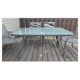 Awesome Glass Top Patio Table with Six Chairs