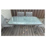 Awesome Glass Top Patio Table with Six Chairs