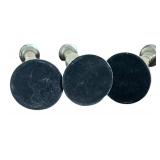 Set of Three Brushed Silver Decorative Candle Holders