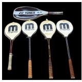 Five Sports Racquets By Graphite, Wilson Rally Jr. and YONEX R-7