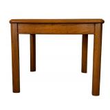 Vintage Wooden Square Accent Table with Glass Top