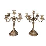 Pair of Vintage Godinger Beautiful Silver Plated Candelabras