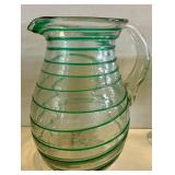 Mexican Glass Pitcher and Stemware