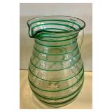 Mexican Glass Pitcher and Stemware
