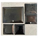 Assorted Japanese Ando Floral Enamel Trays