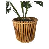 Large Faux Plant in Bamboo Basket