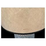 Vintage Mid-Century Modern Tall White Lattice Bottom Lamp with Dual Lights