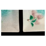Assorted Japanese Ando Floral Enamel Trays