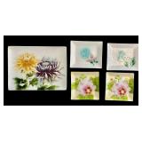 Assorted Japanese Ando Floral Enamel Trays