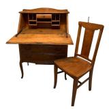 Vintage Secretary Desk with Chair