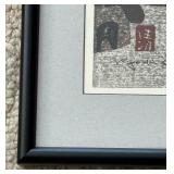 "Temple and Persimmon Tree" Woodblock Print by Kiyoshi Saito