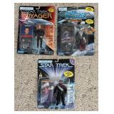 Star Trek Lt. Commander Worf, Lt. Tom Paris and Captain Jean-Luc Picard as Borg Figurines
