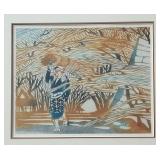 "Woman in Profile" Woodblock Print by Inagaki Toshijiro