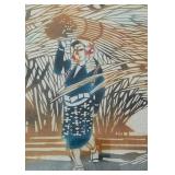 "Woman in Profile" Woodblock Print by Inagaki Toshijiro