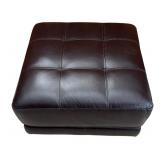 Brown Leather Ottoman by Macy