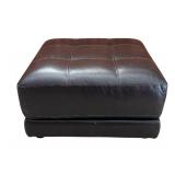 Brown Leather Ottoman by Macy