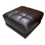 Brown Leather Ottoman by Macy