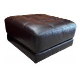 Brown Leather Ottoman by Macy
